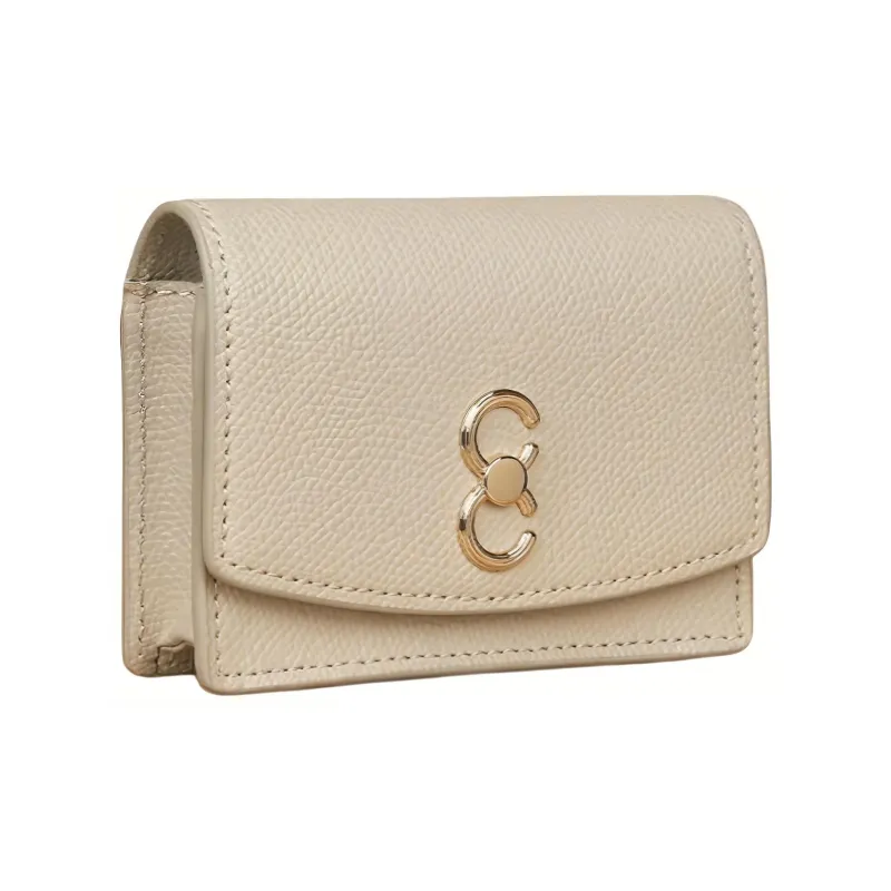 CAFUNE Cow Leather Wallets Card Holders Women's Mushroom Color-1