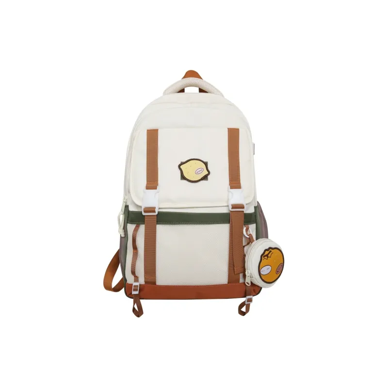 GOBLIN SHARKS 1759 Nylon Backpack Unisex White/Black/Red/Gray-0