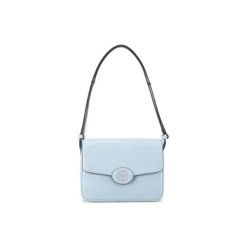 TORY BURCH Robinson Crocodile Pattern Embossed Leather Portable Crossbody Bag Shoulder Bag Regular Women's Dusty Blue