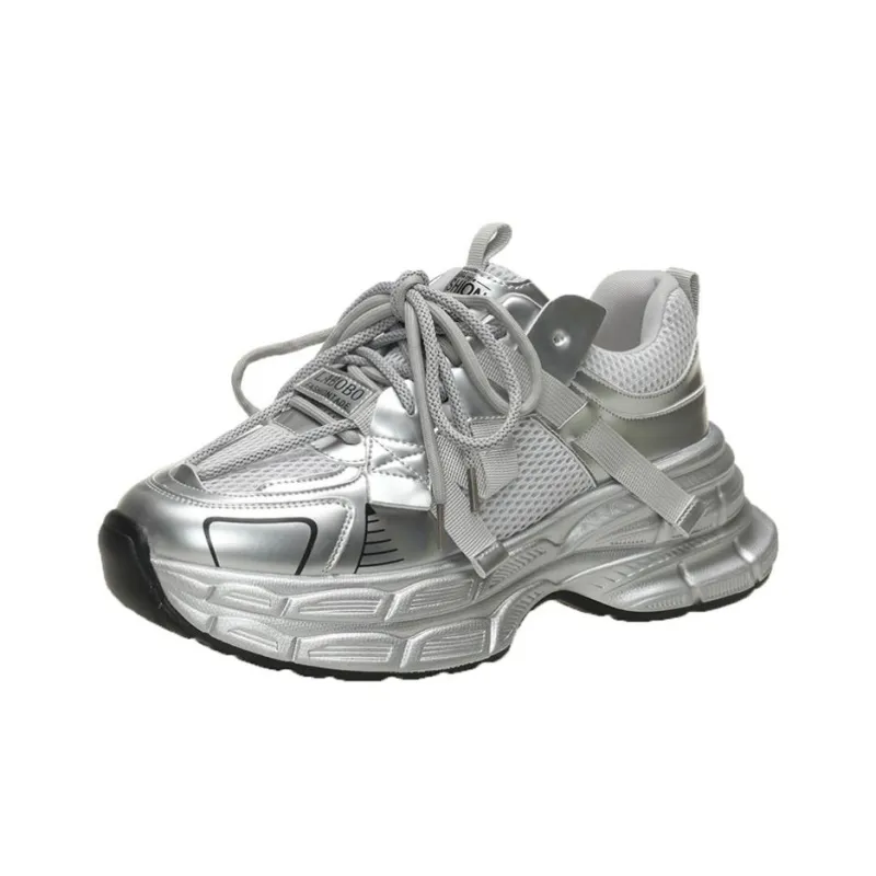 BBMTR Cushioned Wear Resistant Breathable Balanced Lightweight Height Increasing Low Top Chunky Sneakers Unisex-7