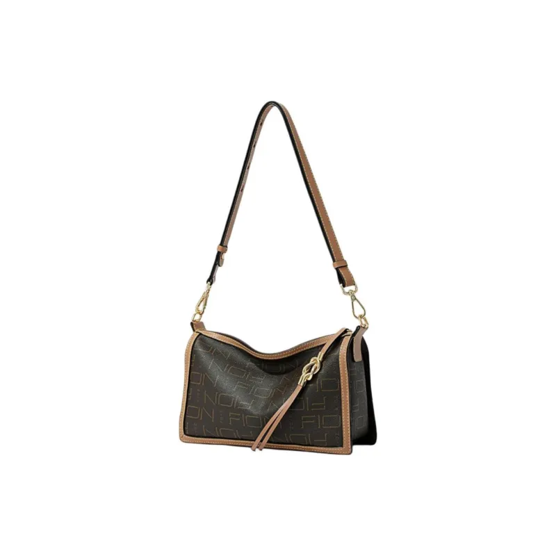 FION Artificial Leather Crossbody Bag Women's Dark Coffee-3