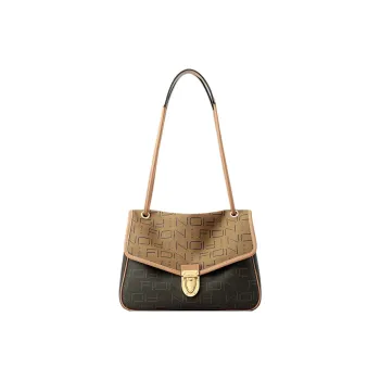 FION PVC Shoulder Bag Crossbody Bag For Women's Women's Coffee And Caramel