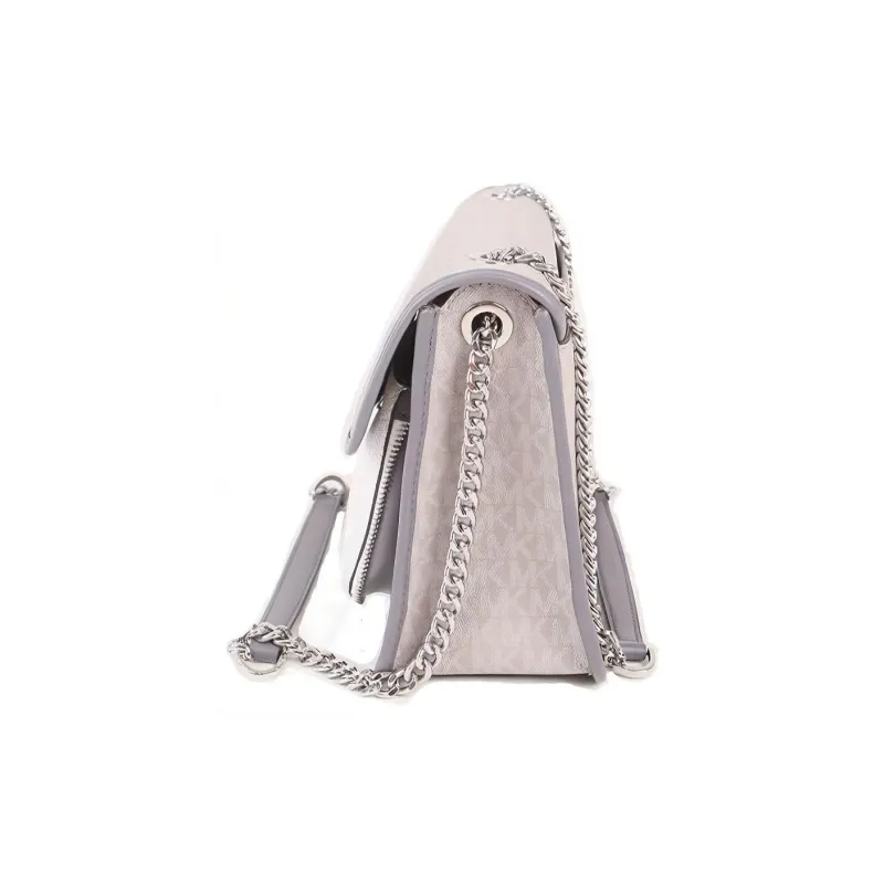 MICHAEL KORS Regina Leather Shoulder Bag Crossbody Bag Women's Gray White-1