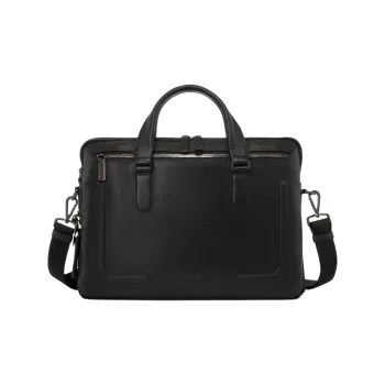 TUMI Leather Briefcases Men's Black