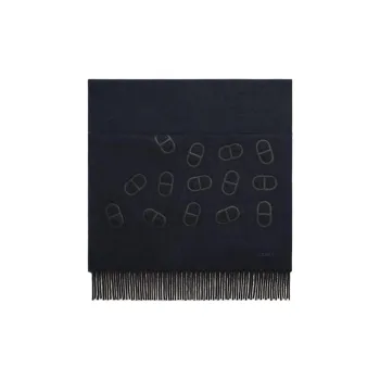 HERMES Cashmere Knit Scarves Unisex Ocean