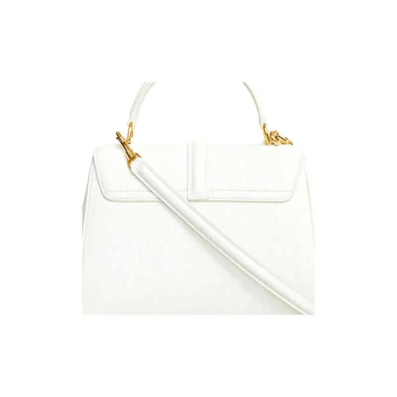 CELINE 16 Cow Leather Handbag Small Size Women's White-4