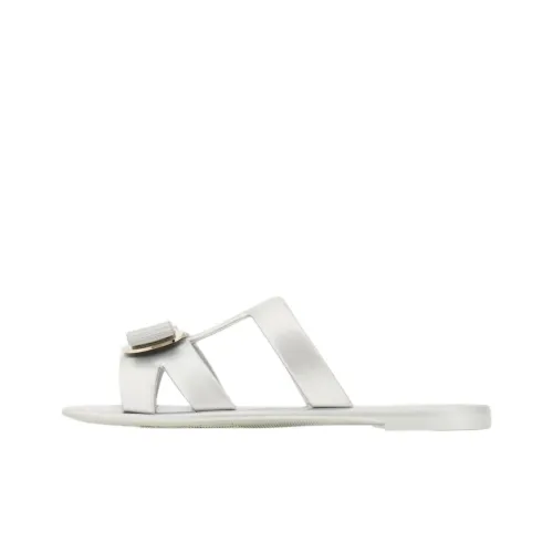 FERRAGAMO Vara Slide Slippers Women's Silver