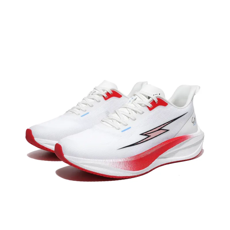 AVJV Cushioning Breathable Support Low-Top Carbon Plate Training Running Shoes Unisex White Red-1