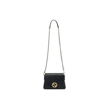GUCCI Leather Messenger Bag Wind Instrument Bag Shoulder Bag Crossbody Bag Mini Women's Black