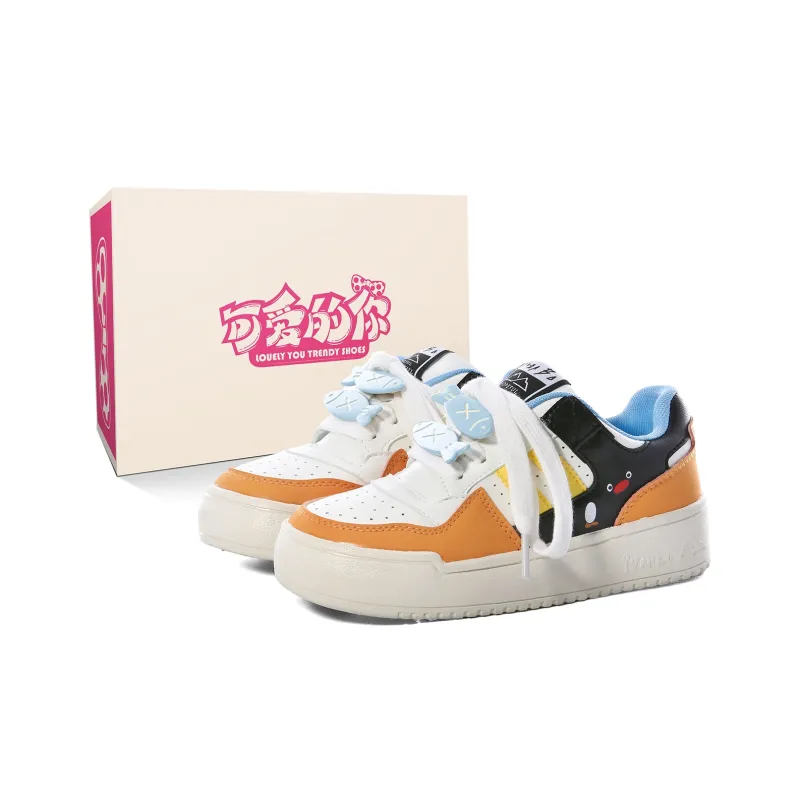 Lovely You Lightweight And Breathable Low Top Skateboard Shoes Women's Orange-12