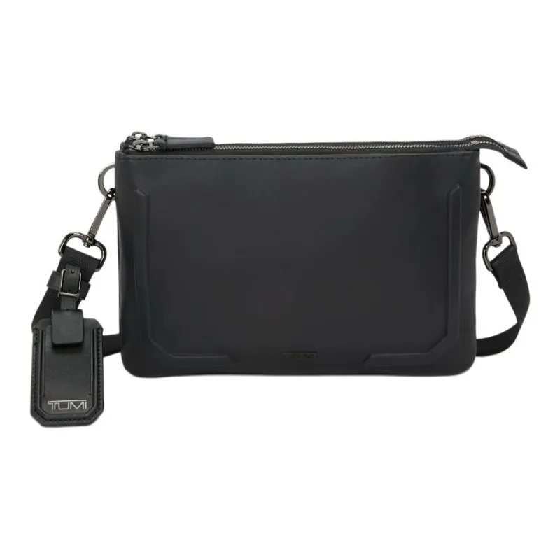 TUMI Leather One Shoulder Crossbody Clutches Men's Black-0