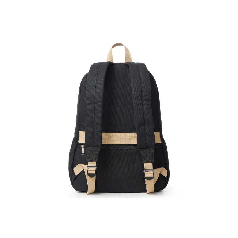 COOWOZ Canvas Backpack Unisex Black/Ecru-4
