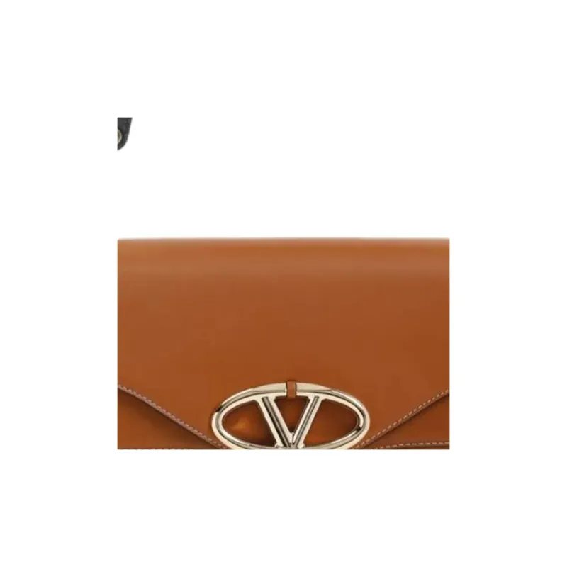 Valentino Calfskin Crossbody Bag Shoulder Bag Small Size Women's Natural Tan-3