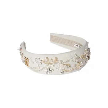 MIU MIU Cotton Headbands Unisex Chalk