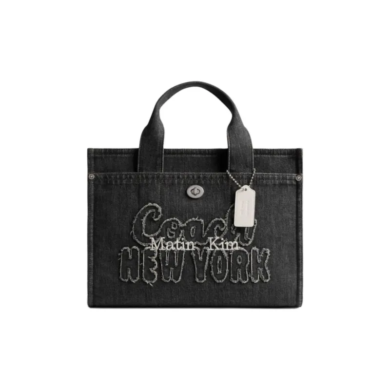 COACH Cargo Fabric Tote Bag Shopping Bag Shoulder Bag Crossbody Bag Handbag Large Size Women's Black-0