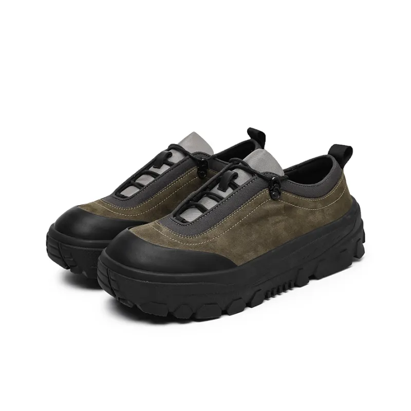 Angelmi Anti Slip Wear Resistant Low Top Casual Shoes Men's Coffee-1
