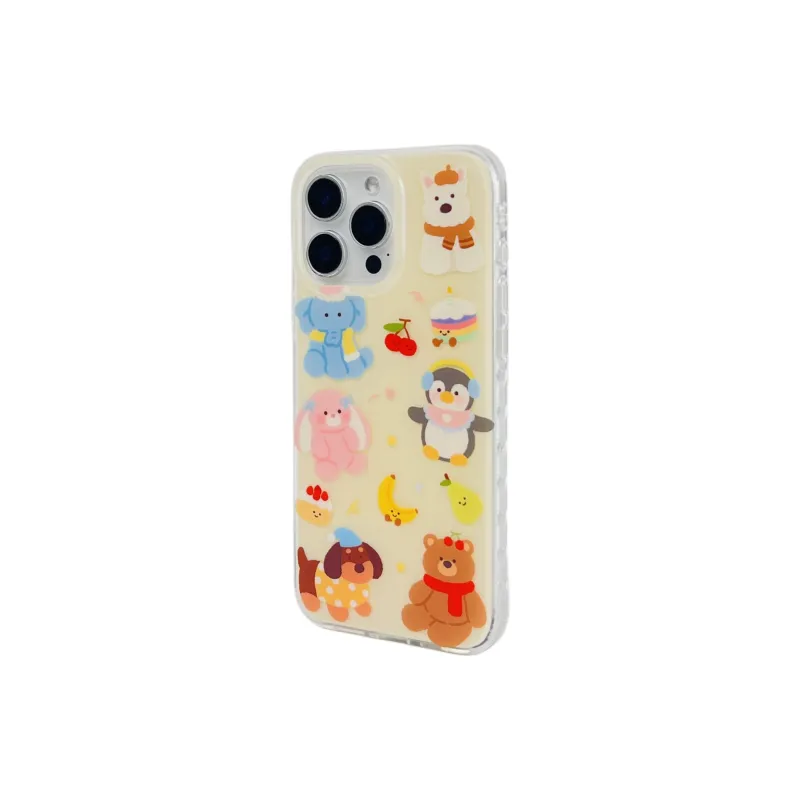 Wei Xin Acrylic Material Cake Fruit Penguin Stand Phone Cases Compatible With IPhone 16/15 Pro Max/Apple 13/14 Pro/Max-6