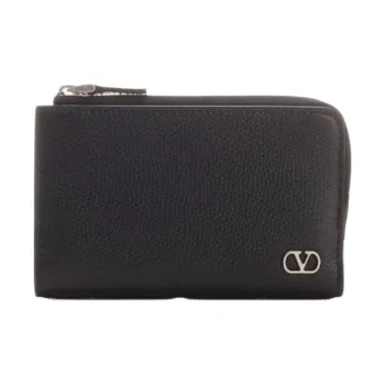 Valentino Calfskin Wallet Men's Black