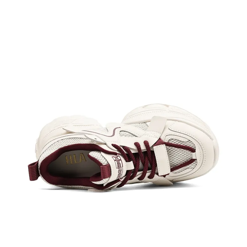 HLA Chunky Sneakers Women's Low Top White Black/Gunmetal-12