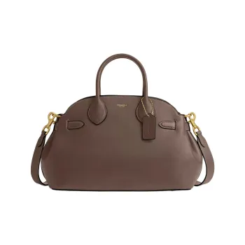 COACH Cow Leather Tote Bag Shopping Bag Shoulder Bag Crossbody Bag Handbag Women's Dark Stone Color