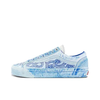 Vans Anti Slip Wear Resistant Low Top Skateboard Shoes Unisex White Blue