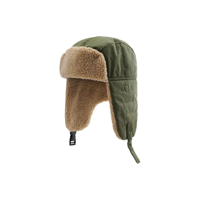 Yalu Polyester Trapper Hats Unisex Black/Green/Khaki/Navy Blue-1