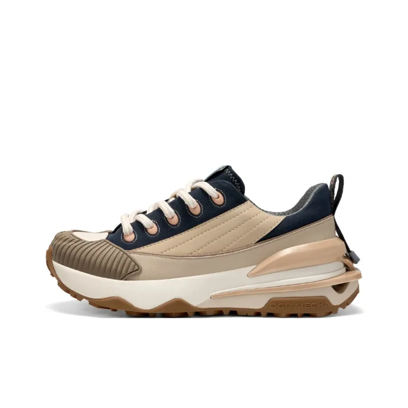 OGR Cushioned Height Increase Lightweight Breathable Anti-Rollover Low-Top Casual Running Shoes Unisex Khaki-0