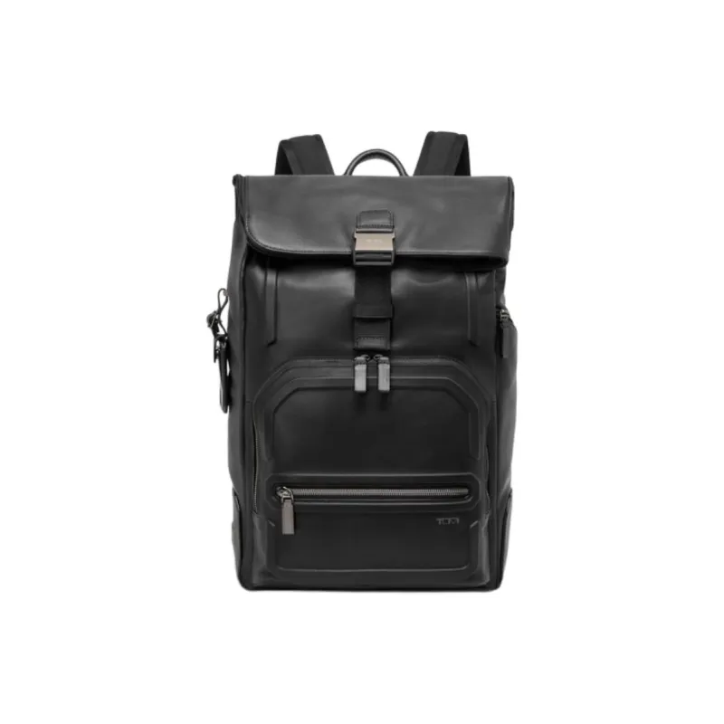 TUMI Harrison Leather Backpack Unisex Black-0