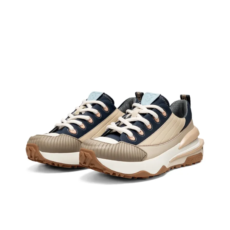 OGR Cushioned Height Increase Lightweight Breathable Anti-Rollover Low-Top Casual Running Shoes Unisex Khaki-1
