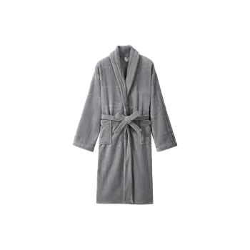 H YXIANG Pajama Robe Men's Gray