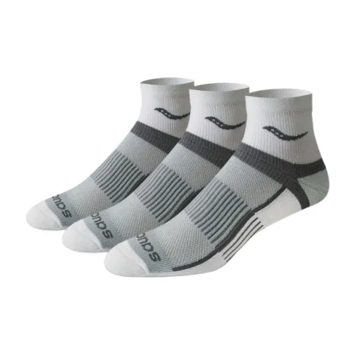 Saucony Inferno Quarter RunDry® Pro Airmesh Mid-Calf Socks Men's 3 Pack White