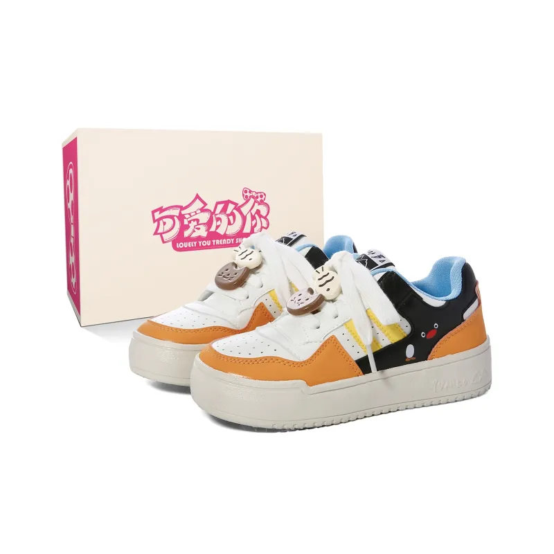 Lovely You Lightweight And Breathable Low Top Skateboard Shoes Women's Orange-18