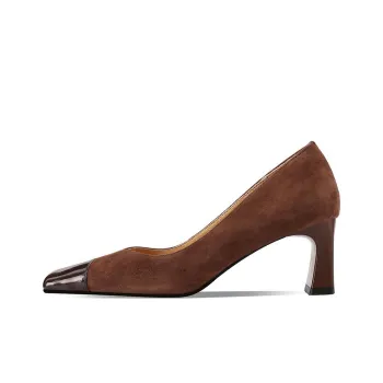XICUNMINGWU Chunky Heel High Heels Women's Coffee