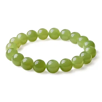 Yagu Hetian Jade Bracelets Pale Greenish White Jade Unisex