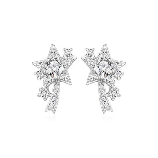 QIANCHANG S999 Fine Silver Stud Earrings Women's-0