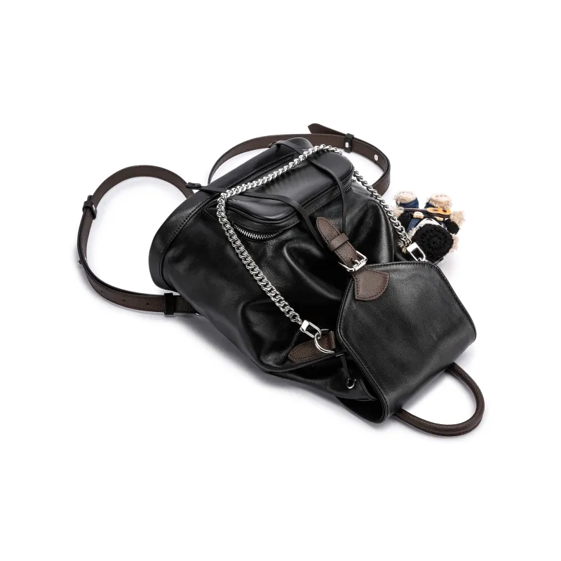 FAIRWHALE PU Backpack Regular Women's Black-5
