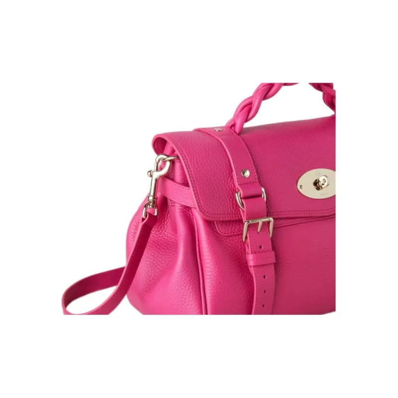 Mulberry Alexa Textured Leather Shoulder Bag Crossbody Bag Handbag Women's Pink-4