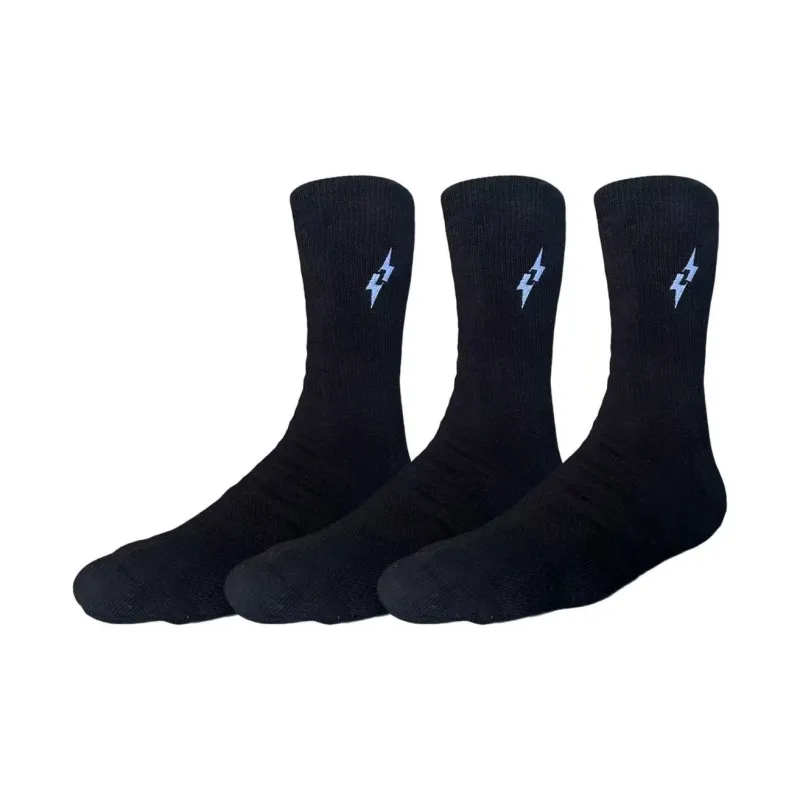 UZPO Basketball Socks Unisex 3 Pack Black-0