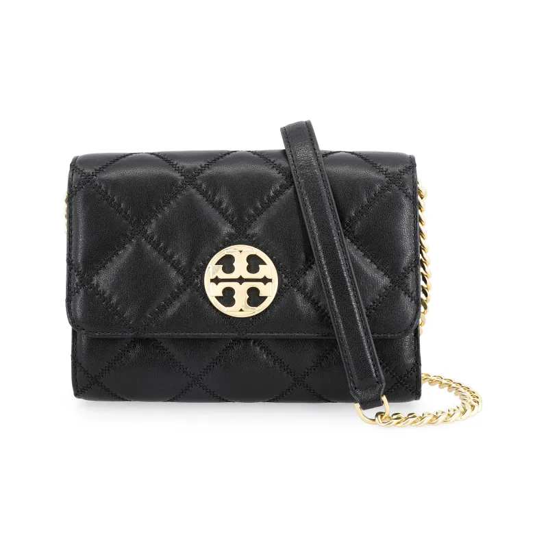 TORY BURCH TB Willa Cow Leather Shoulder Bag Crossbody Bag Women's Black-0
