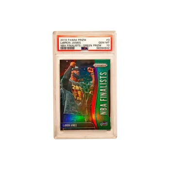 PANINI 2019 20 PRIZM LeBron James, James NBA Finals, Patch, Green Fold, Refractive PSA 10 Graded Cards 1 Pc