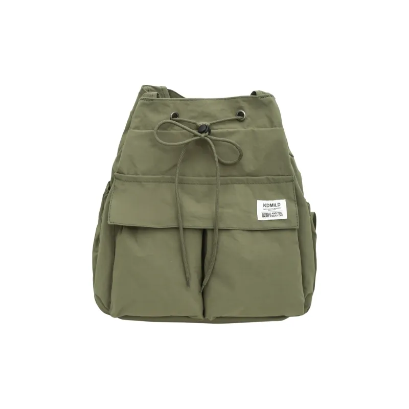 GOBLIN SHARKS 1759 Nylon Backpack Unisex White/Black/Green/Brown-9