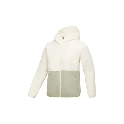 Skechers Basic Sports Series Velvet-feel Coat Women's Cream Beige White