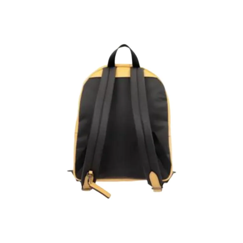 COACH Charlie Canvas With Leather Backpack Medium Size Women's Brown And Yellow-2