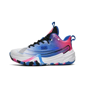 MUSHILANDI Cushioning And Breathable High Top Basketball Shoes Unisex White Blue