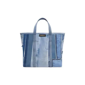 Balenciaga Denim Tote Bag Shopping Bag Handbag Medium Size Women's Blue