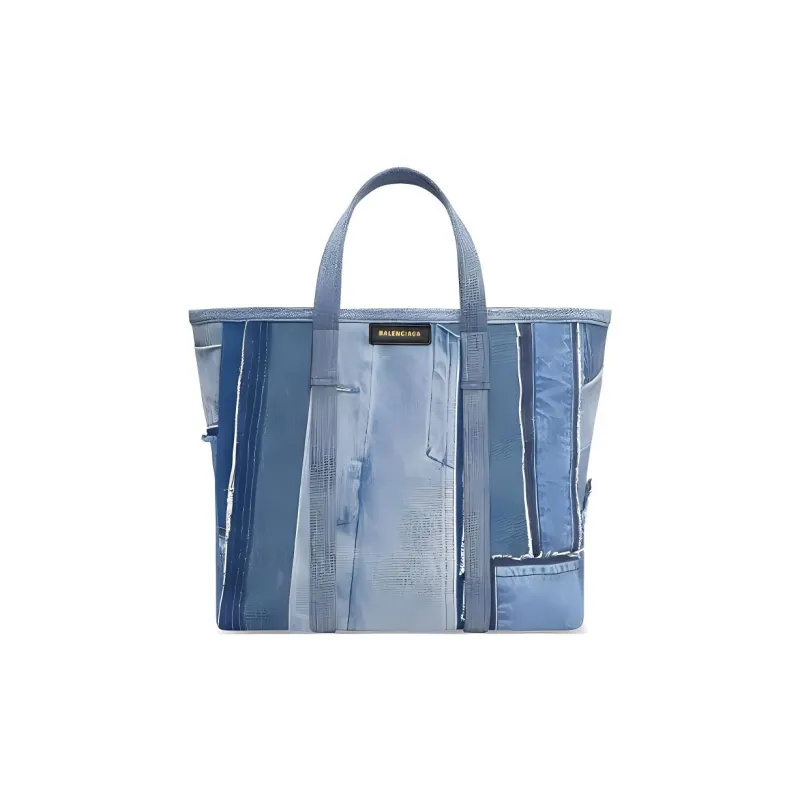 Balenciaga Denim Tote Bag Shopping Bag Handbag Medium Size Women's Blue-0
