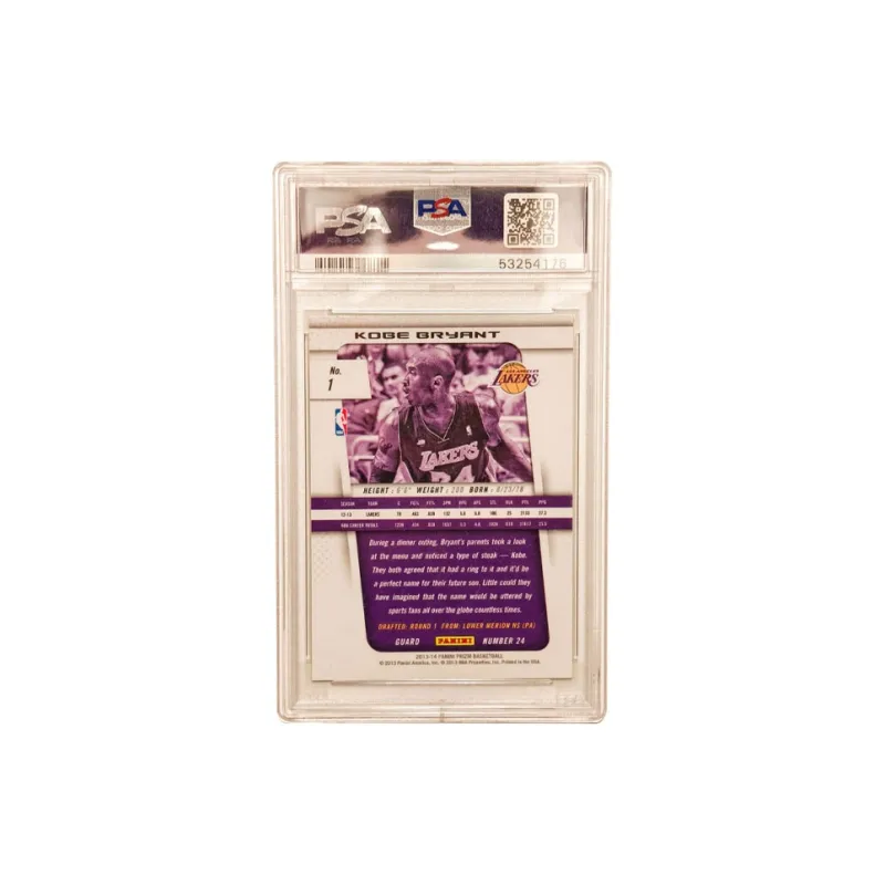 PANINI 2013 14 Prizm Kobe Bryant Kobe, Bryant, Black Mamba, Large Scale PZ Base PSA 9 Grade Graded Cards 1 Pc-1