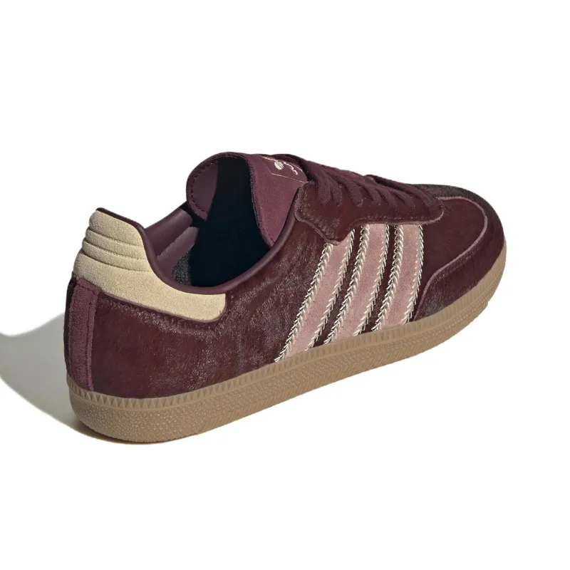 Adidas Samba Og Maroon Sand Strata Pony Women's-3