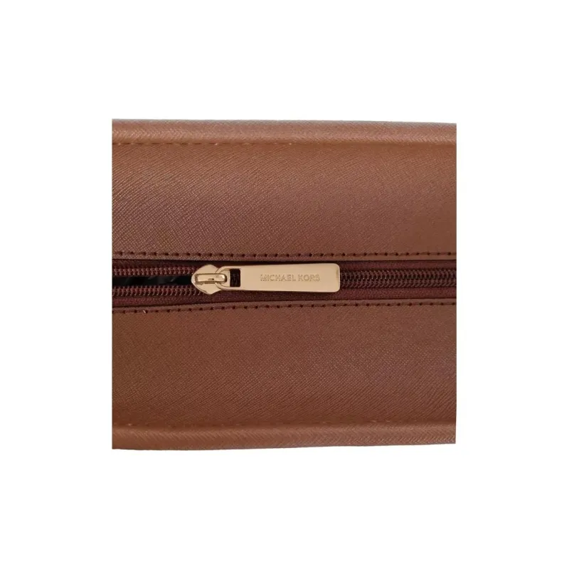 MICHAEL KORS Jet Set Travel Leather Tote Bag, Shopping Bag, Shoulder Bag Women's Caramel Brown-4