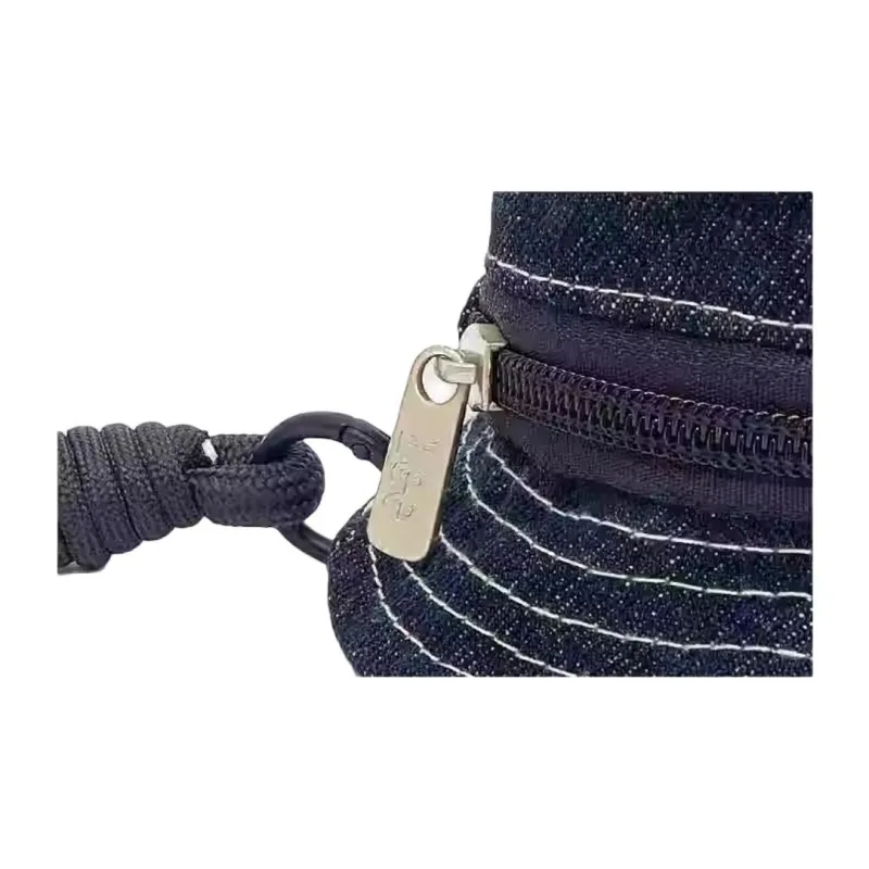 Lee Denim Coin Purse With Charm Bag Accessory Mini Unisex Vintage Light Blue/Antique Indigo/Full Wheat Brown-1